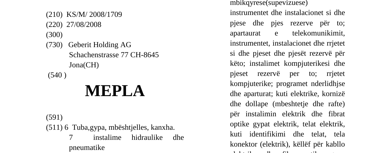 Zëri i markës MEPLA në buletin