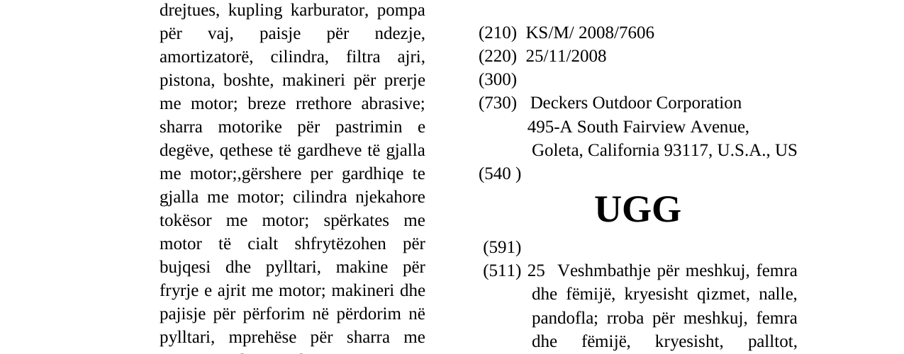 Zëri i markës UGG në buletin