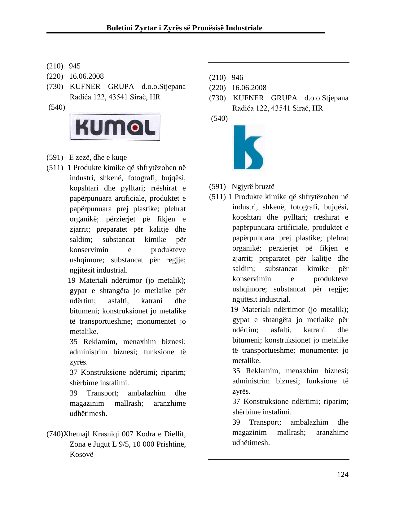Faqja 124 e buletinit