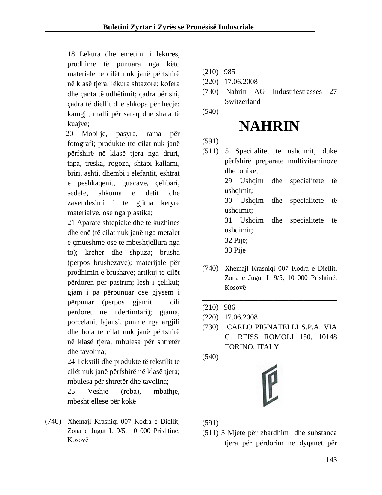Faqja 143 e buletinit