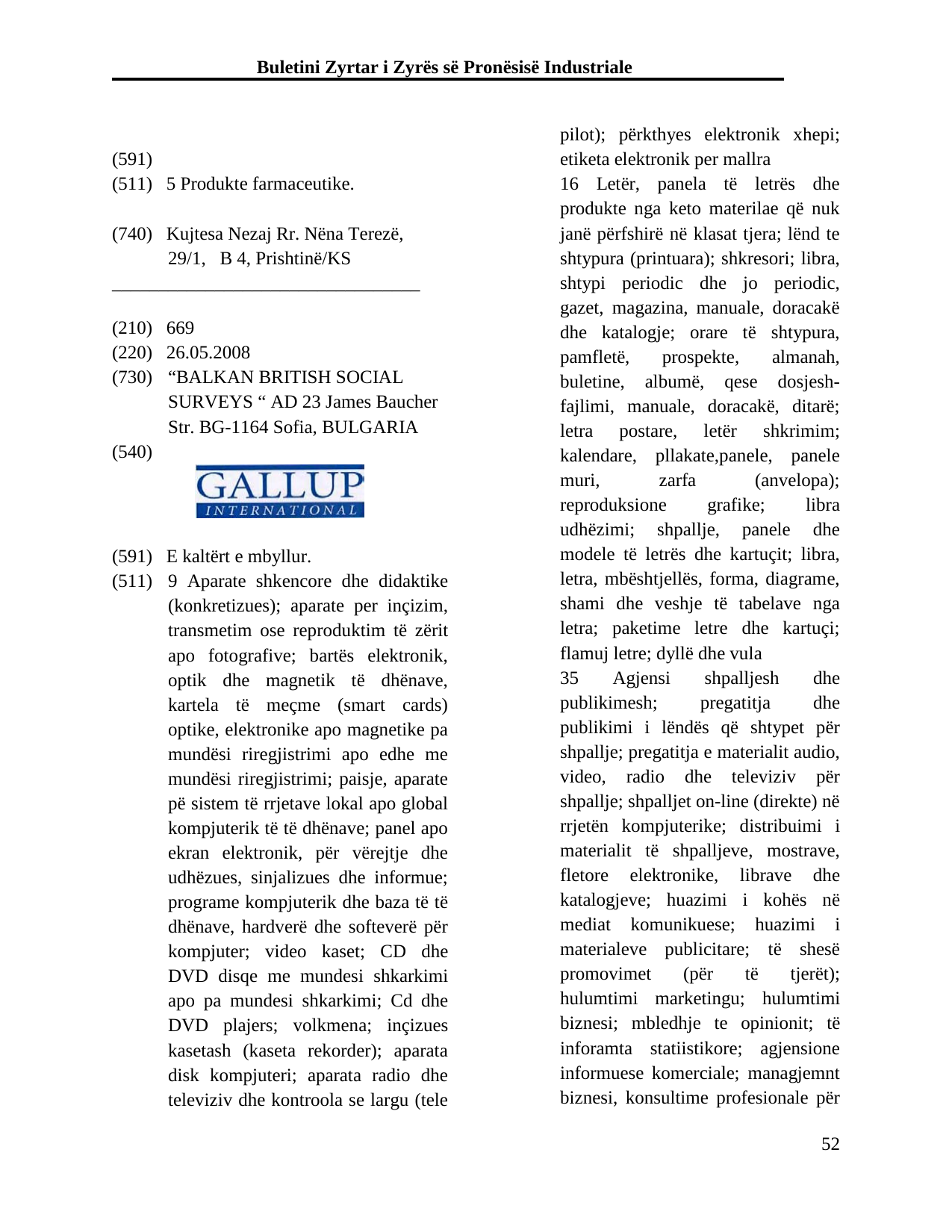 Faqja 52 e buletinit
