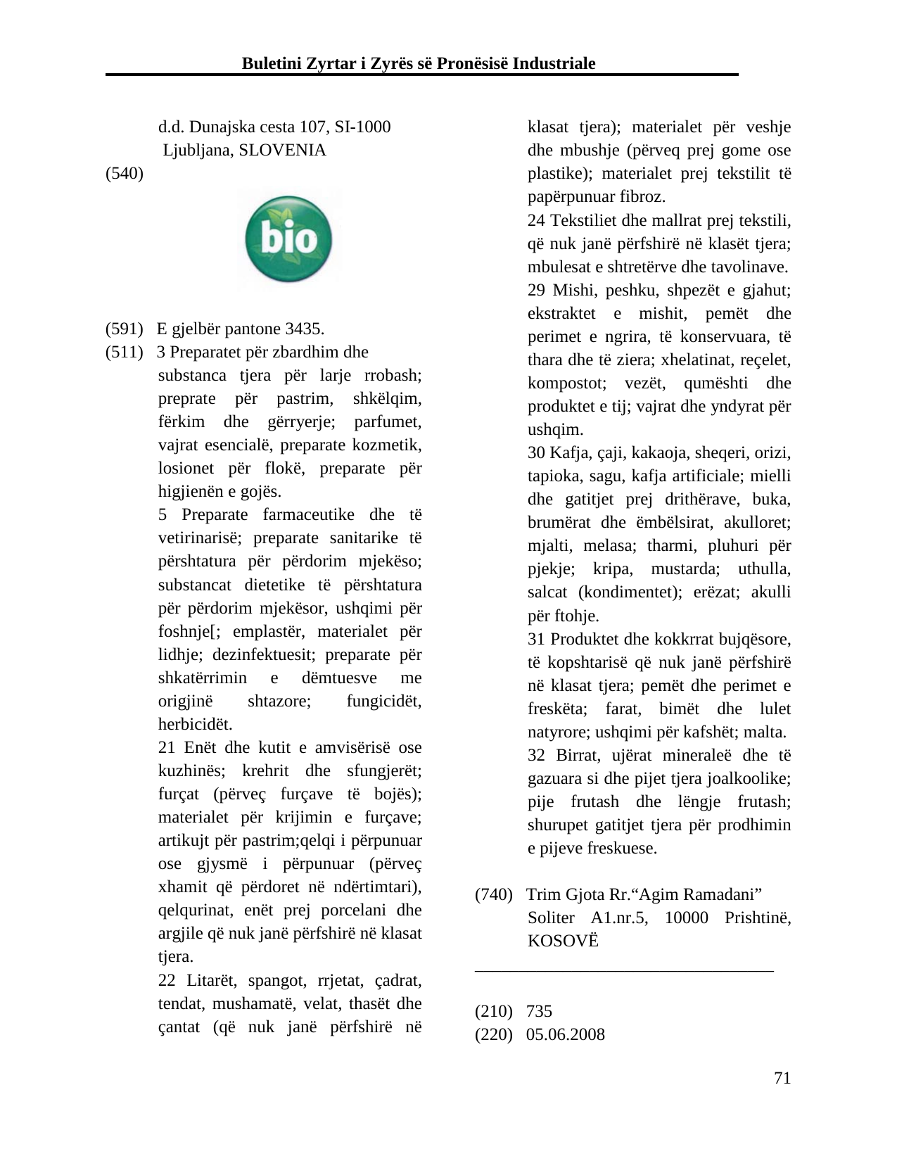 Faqja 71 e buletinit