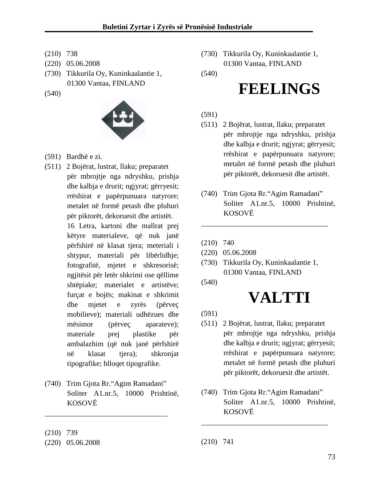 Faqja 73 e buletinit