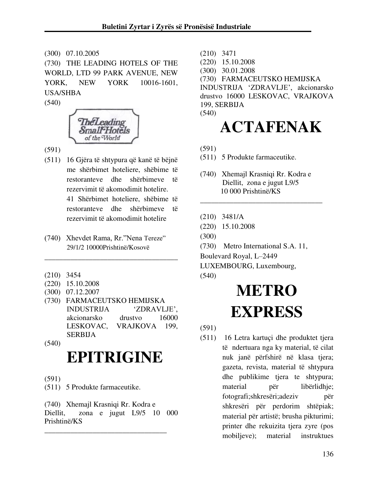 Faqja 136 e buletinit