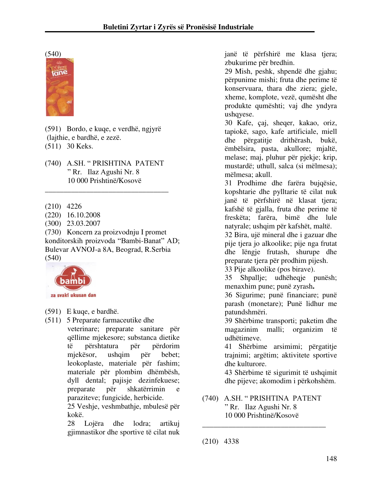 Faqja 148 e buletinit