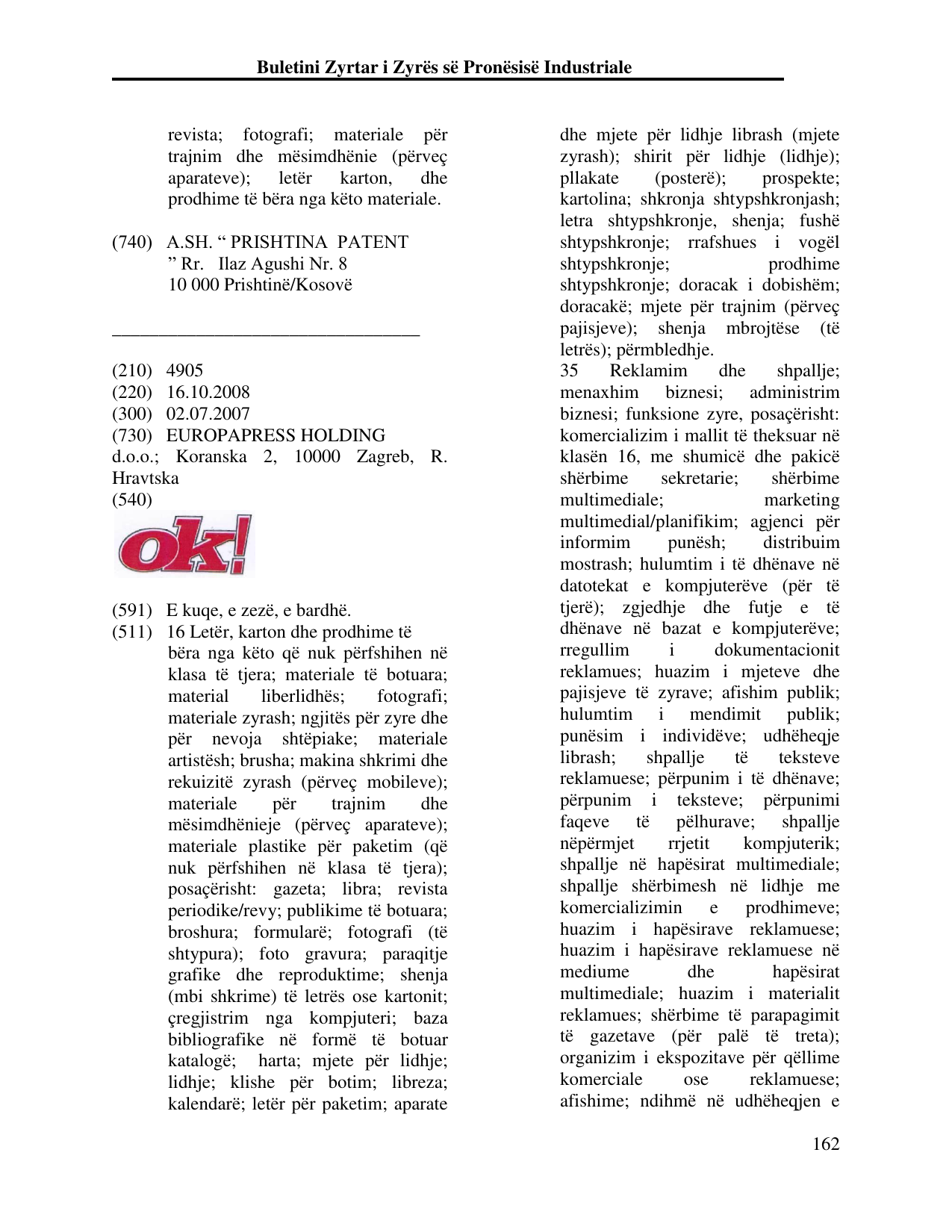 Faqja 162 e buletinit