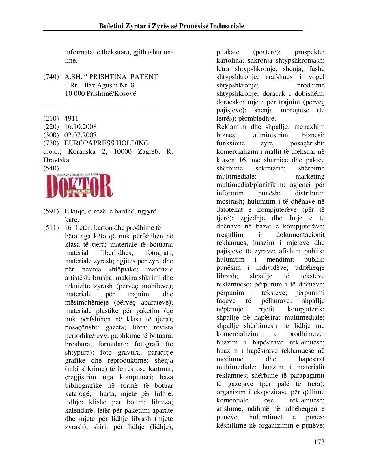 Faqja 173 e buletinit