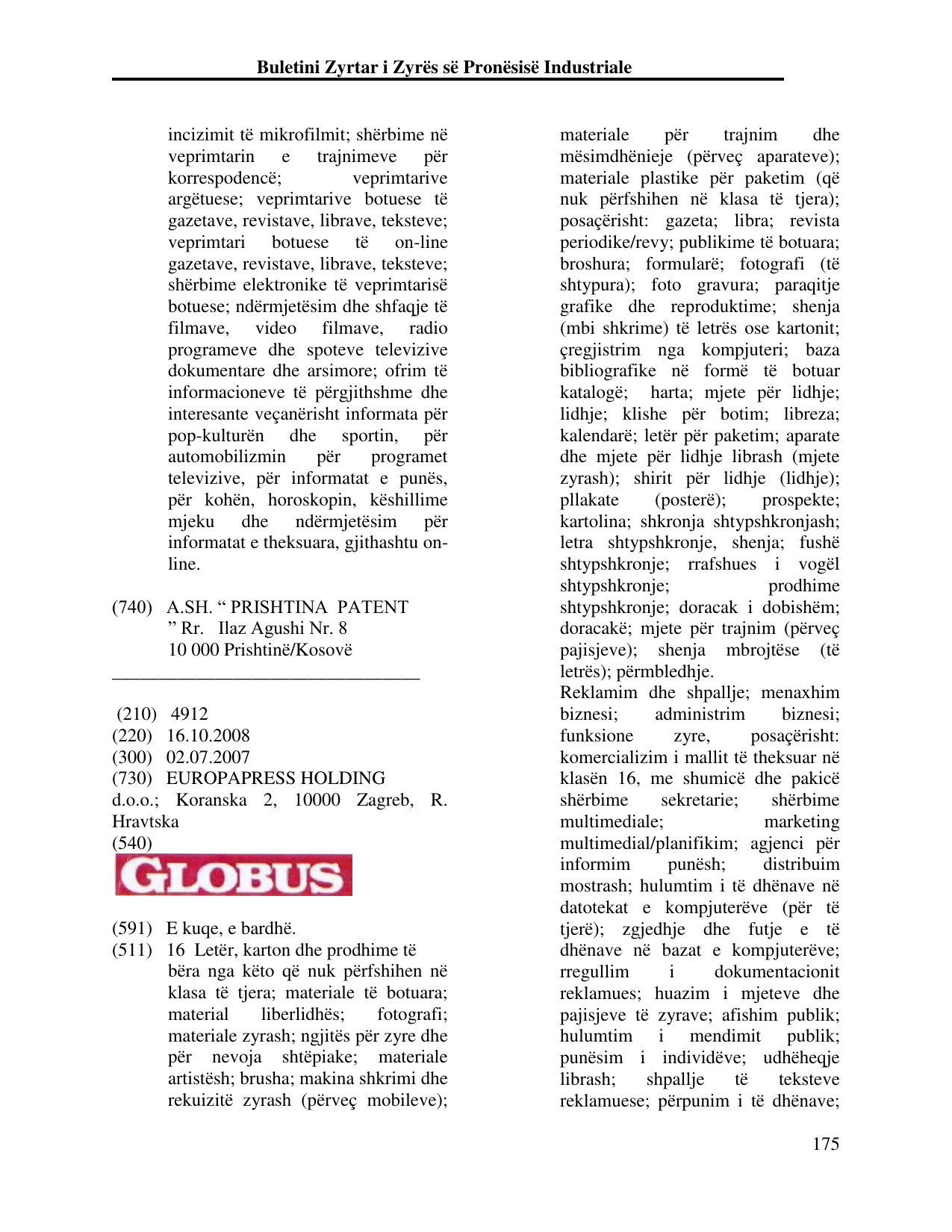 Faqja 175 e buletinit
