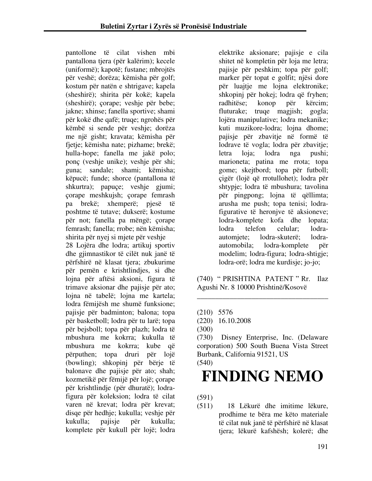 Faqja 191 e buletinit