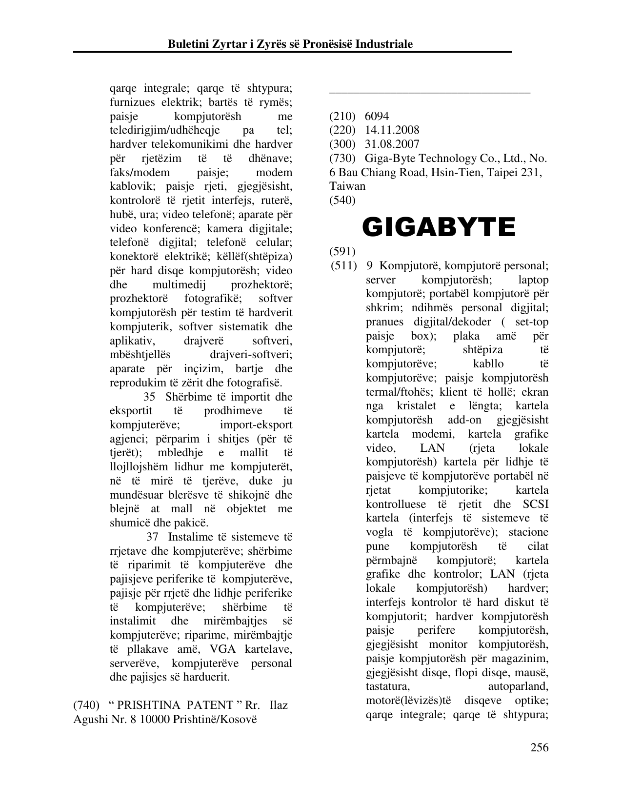 Faqja 256 e buletinit