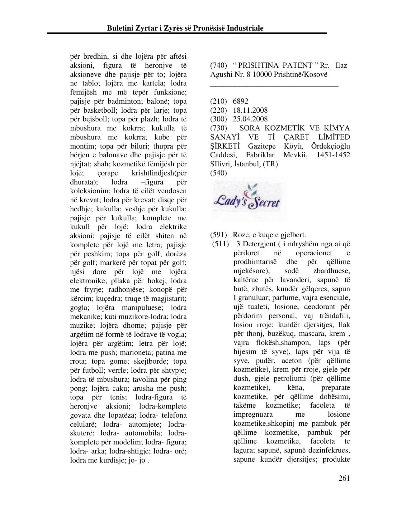 Faqja 261 e buletinit