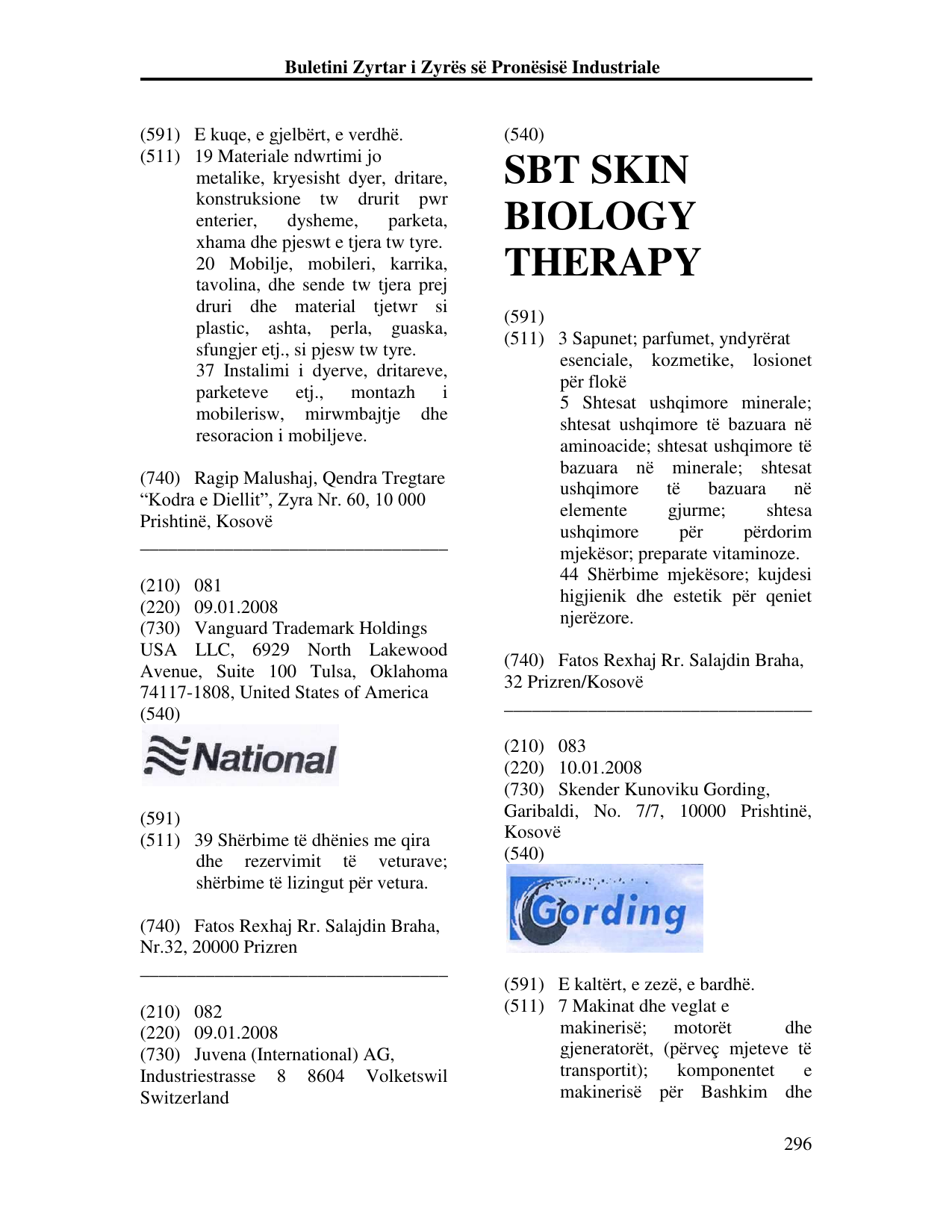 Faqja 296 e buletinit