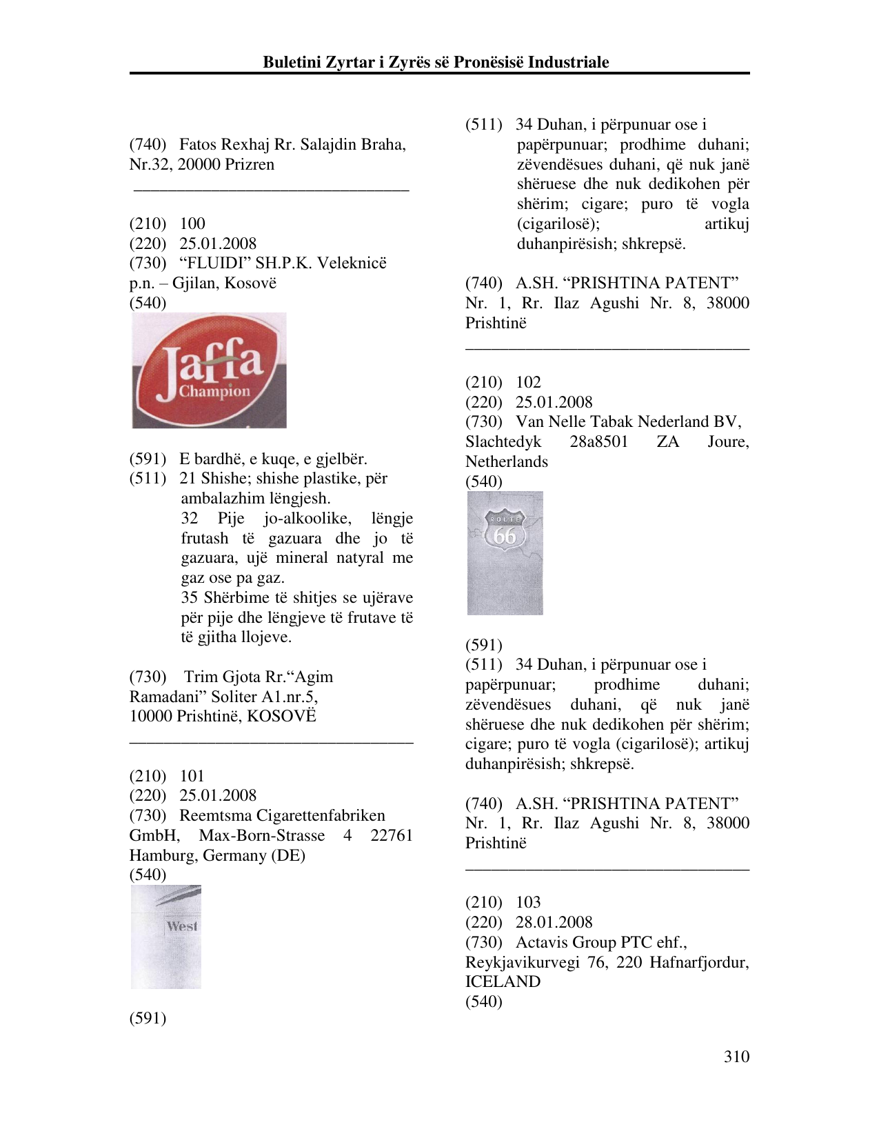 Faqja 310 e buletinit