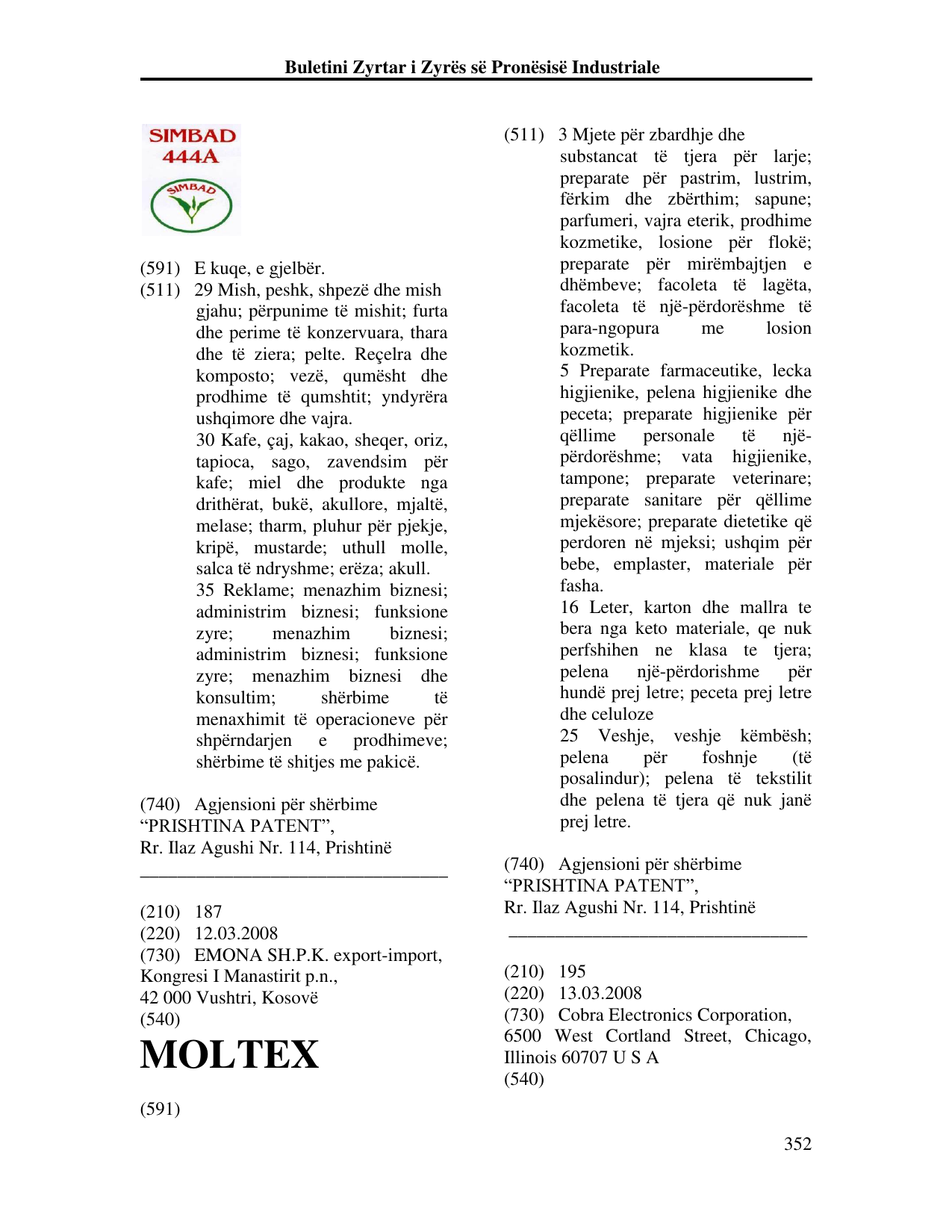 Faqja 352 e buletinit