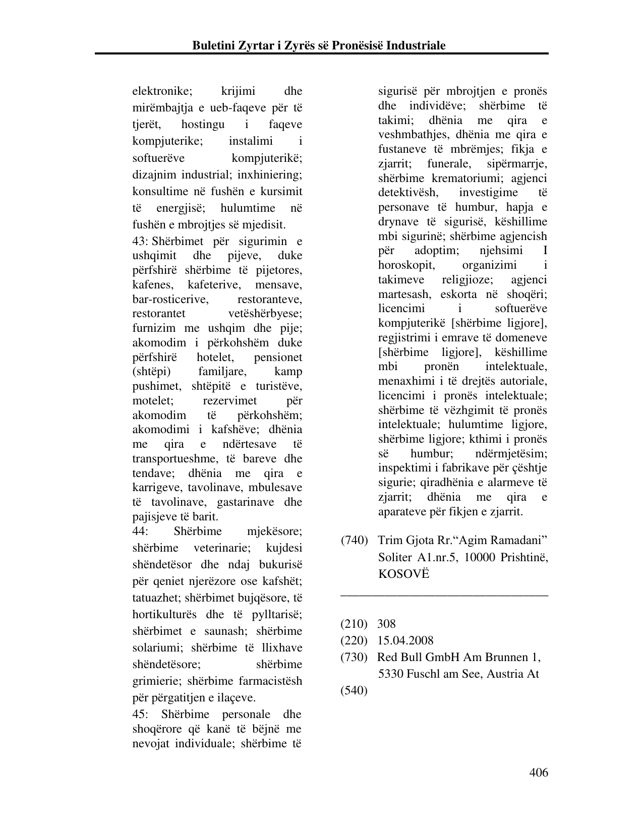 Faqja 406 e buletinit