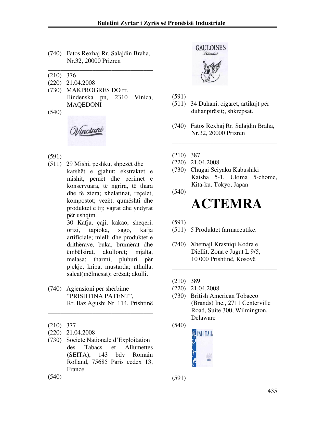 Faqja 435 e buletinit