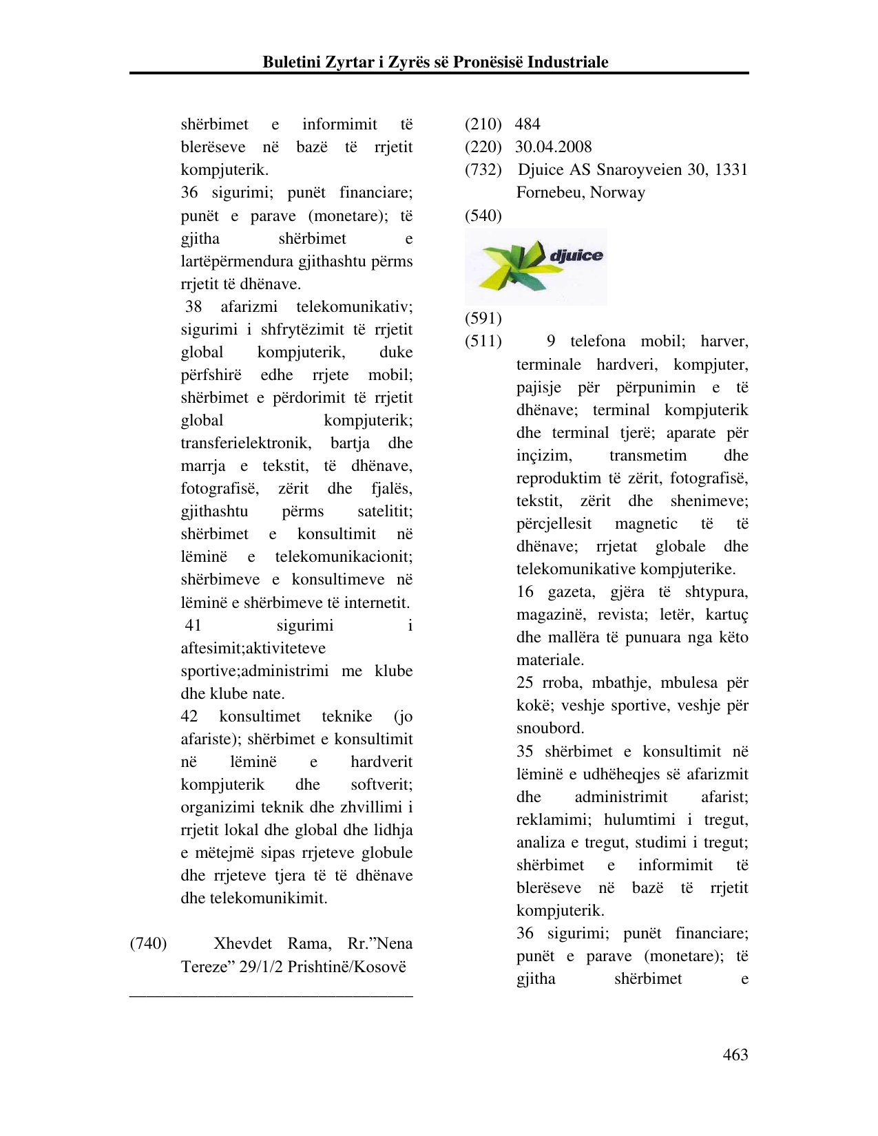 Faqja 463 e buletinit
