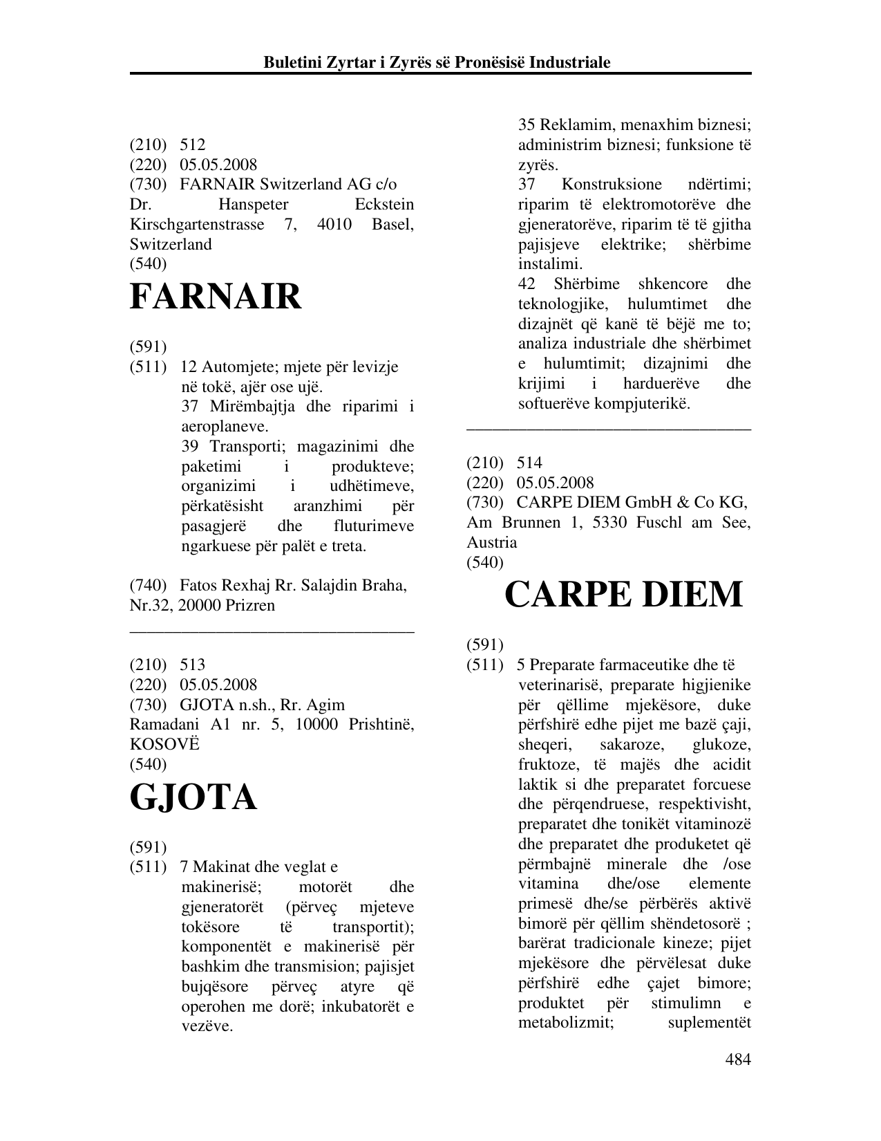 Faqja 484 e buletinit