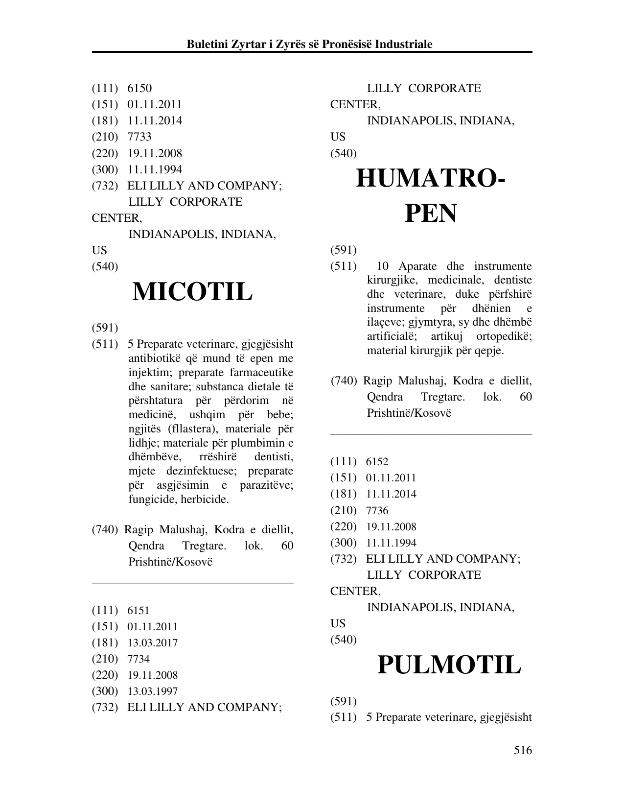 Faqja 516 e buletinit