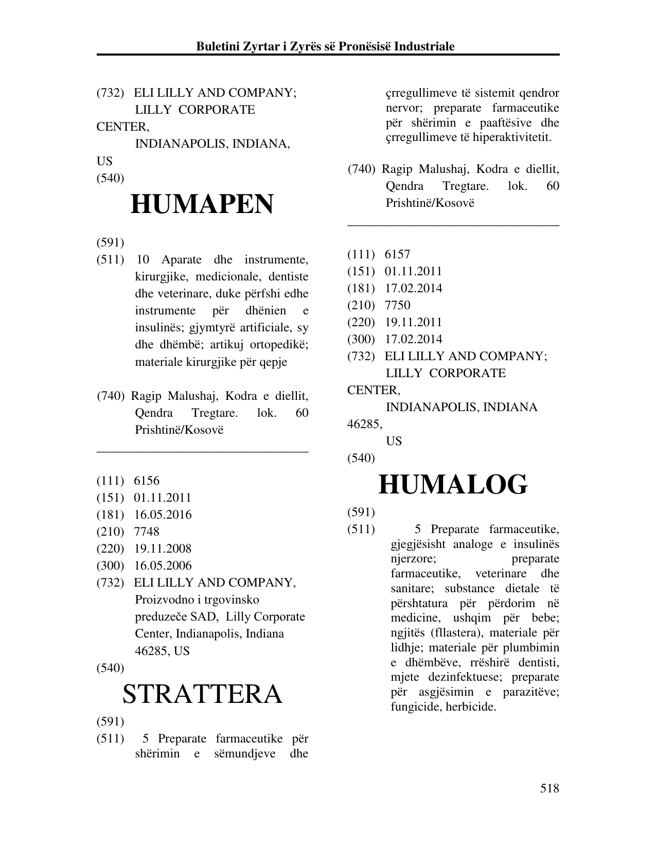 Faqja 518 e buletinit