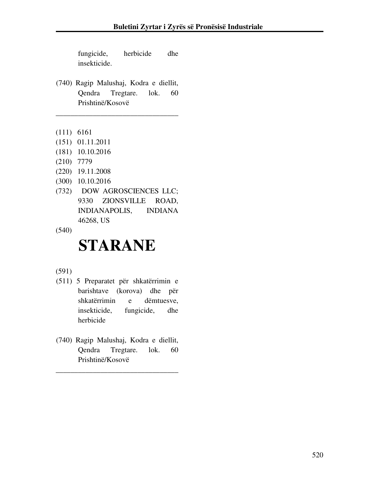 Faqja 520 e buletinit