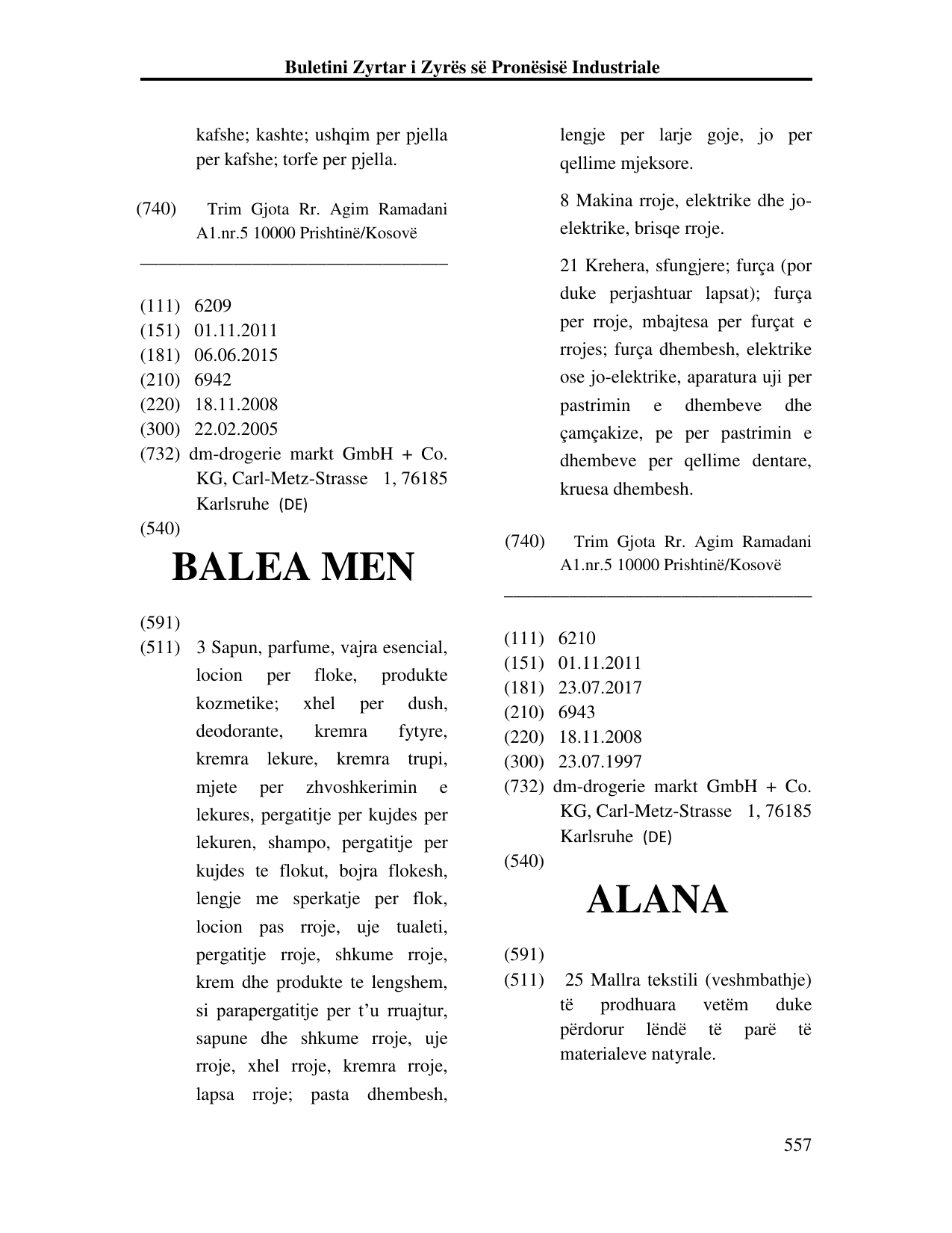 Faqja 557 e buletinit