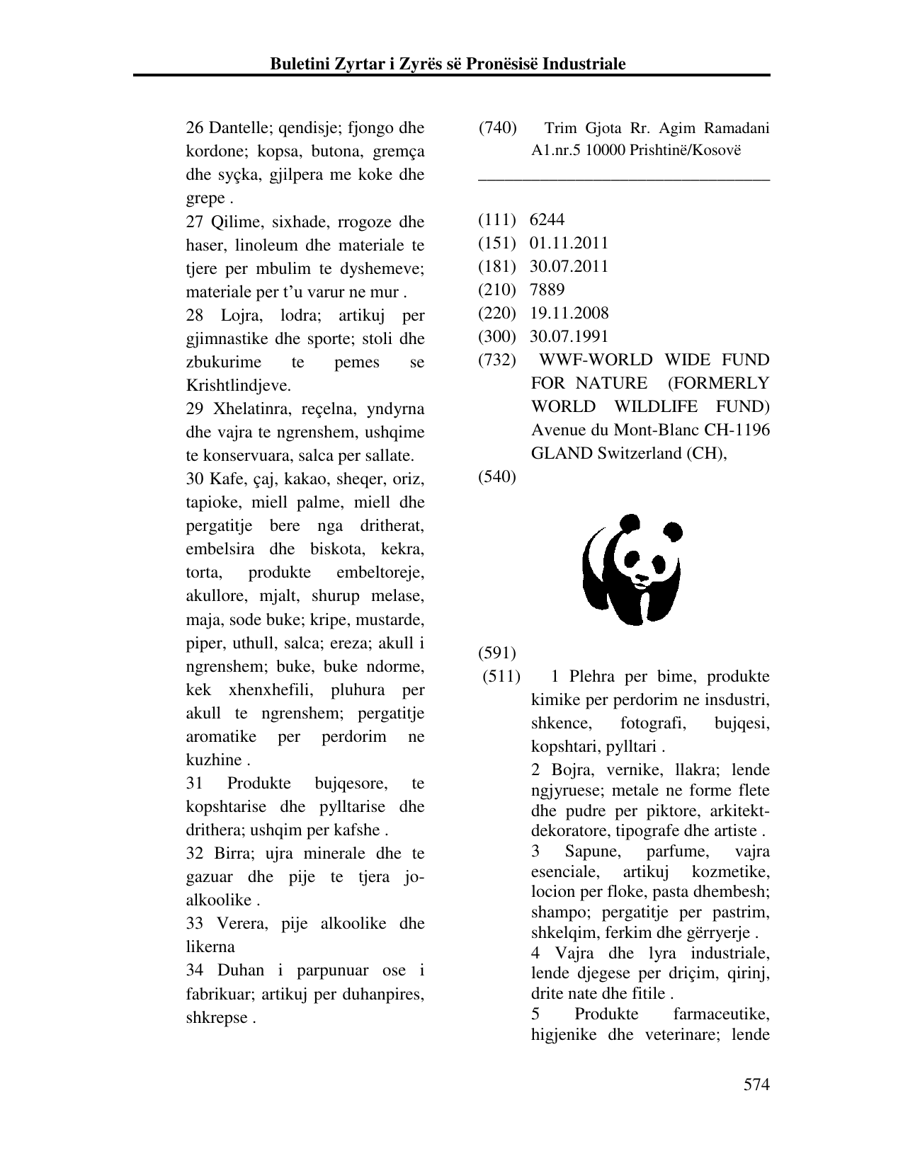 Faqja 574 e buletinit