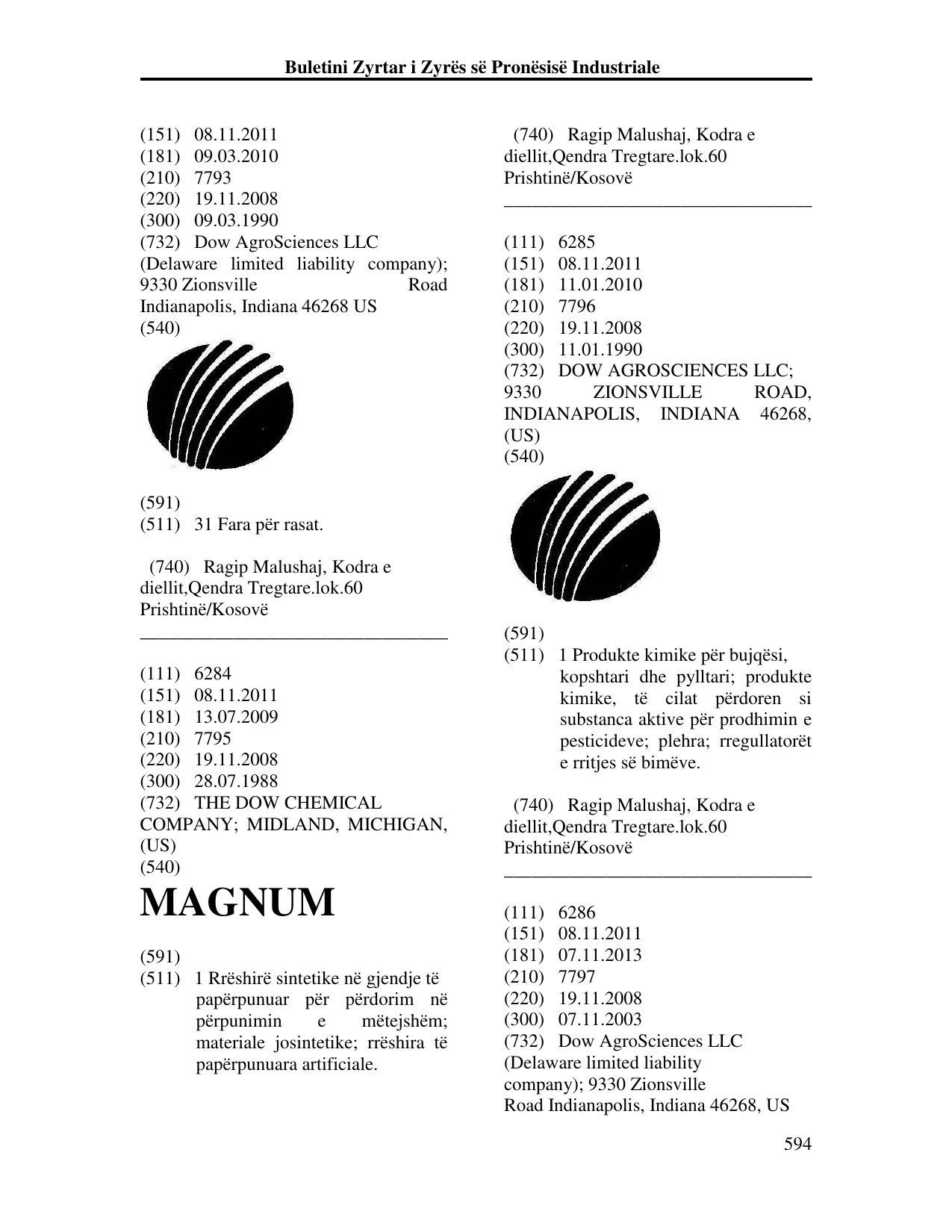 Faqja 594 e buletinit