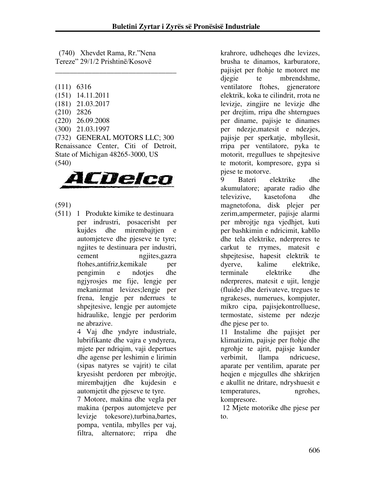 Faqja 606 e buletinit