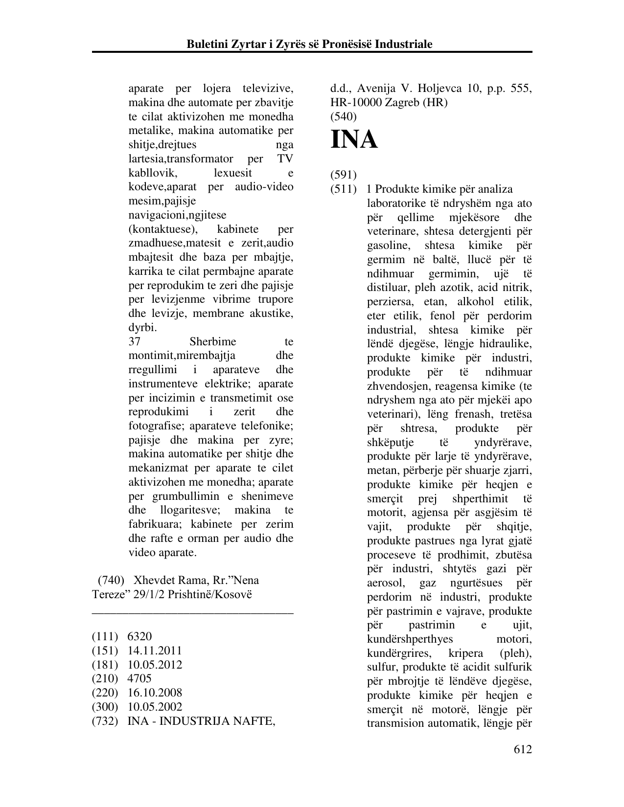 Faqja 612 e buletinit