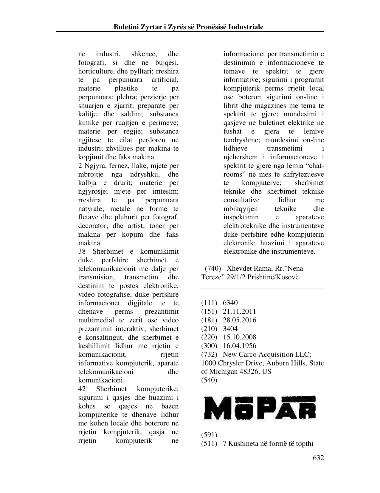 Faqja 632 e buletinit