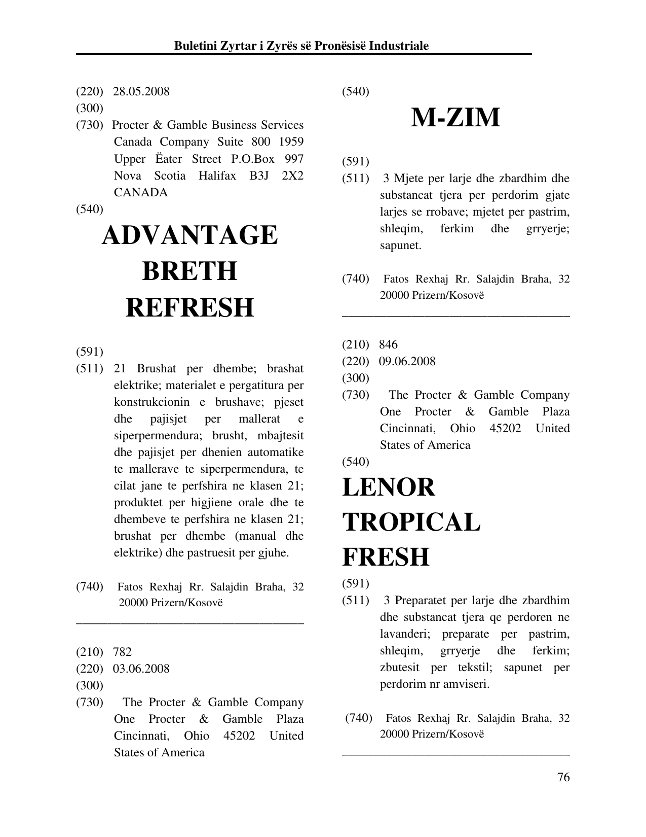 Faqja 76 e buletinit