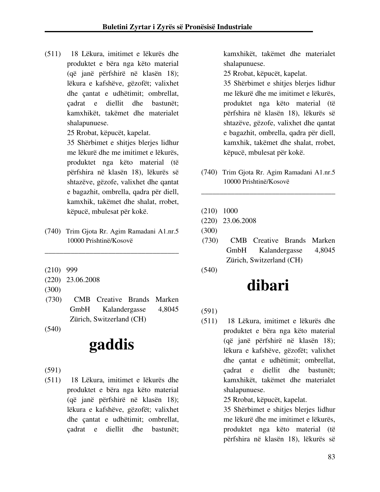 Faqja 83 e buletinit