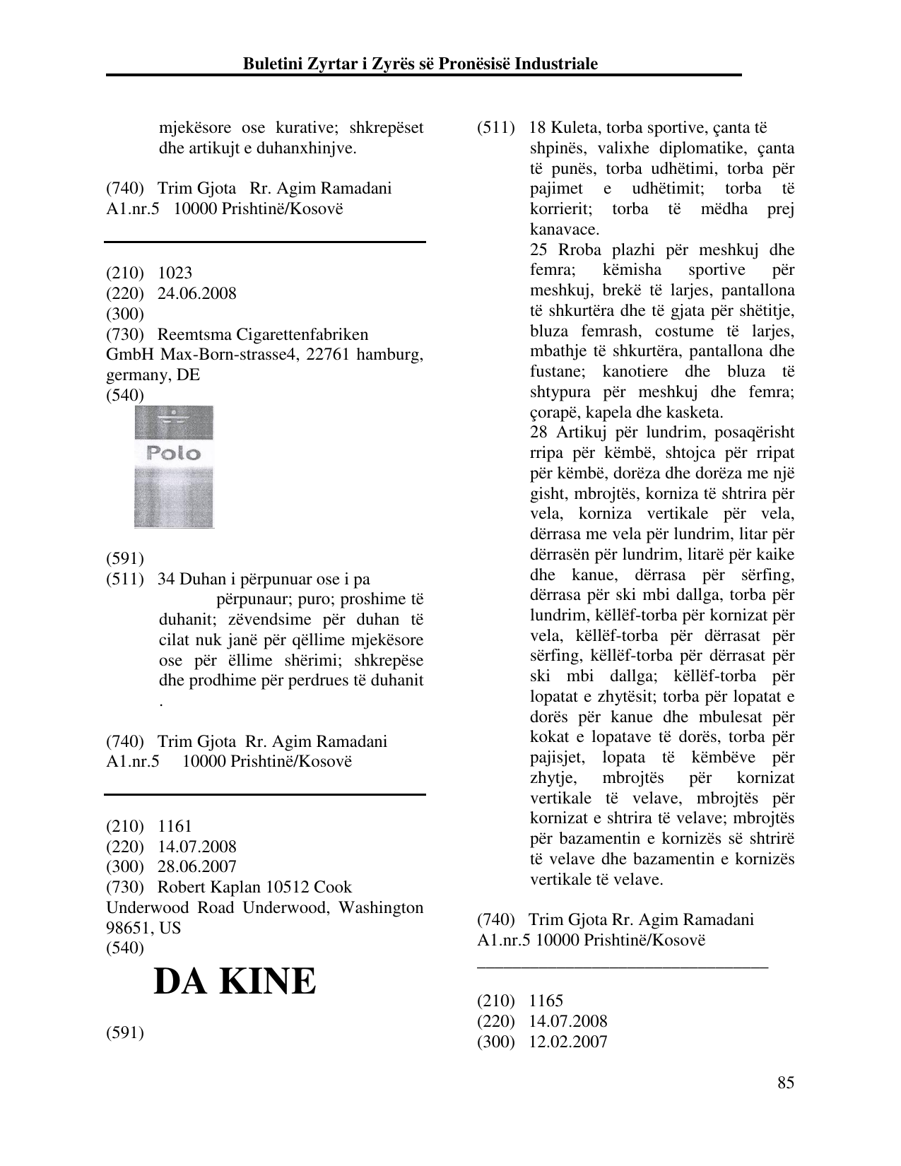 Faqja 85 e buletinit