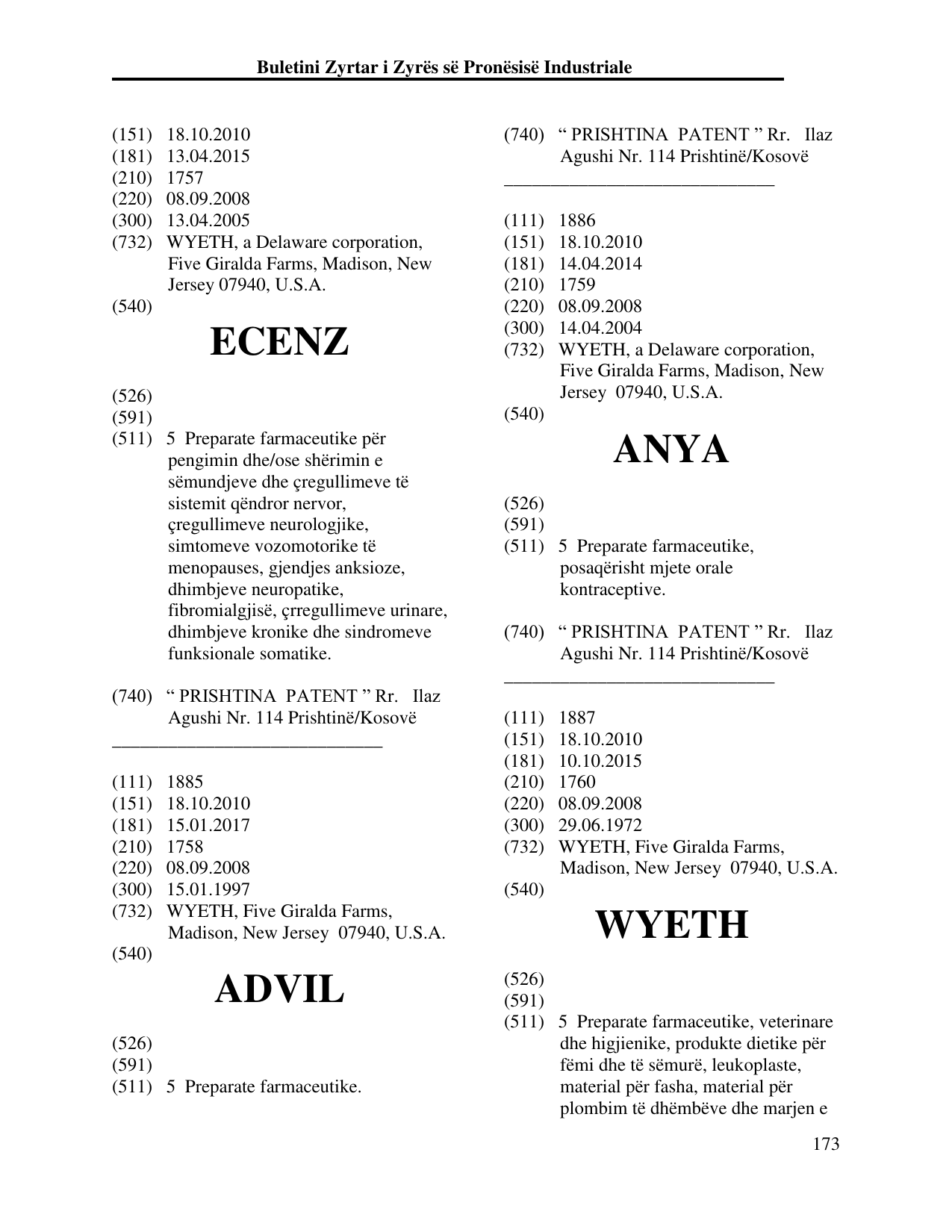 Faqja 182 e buletinit