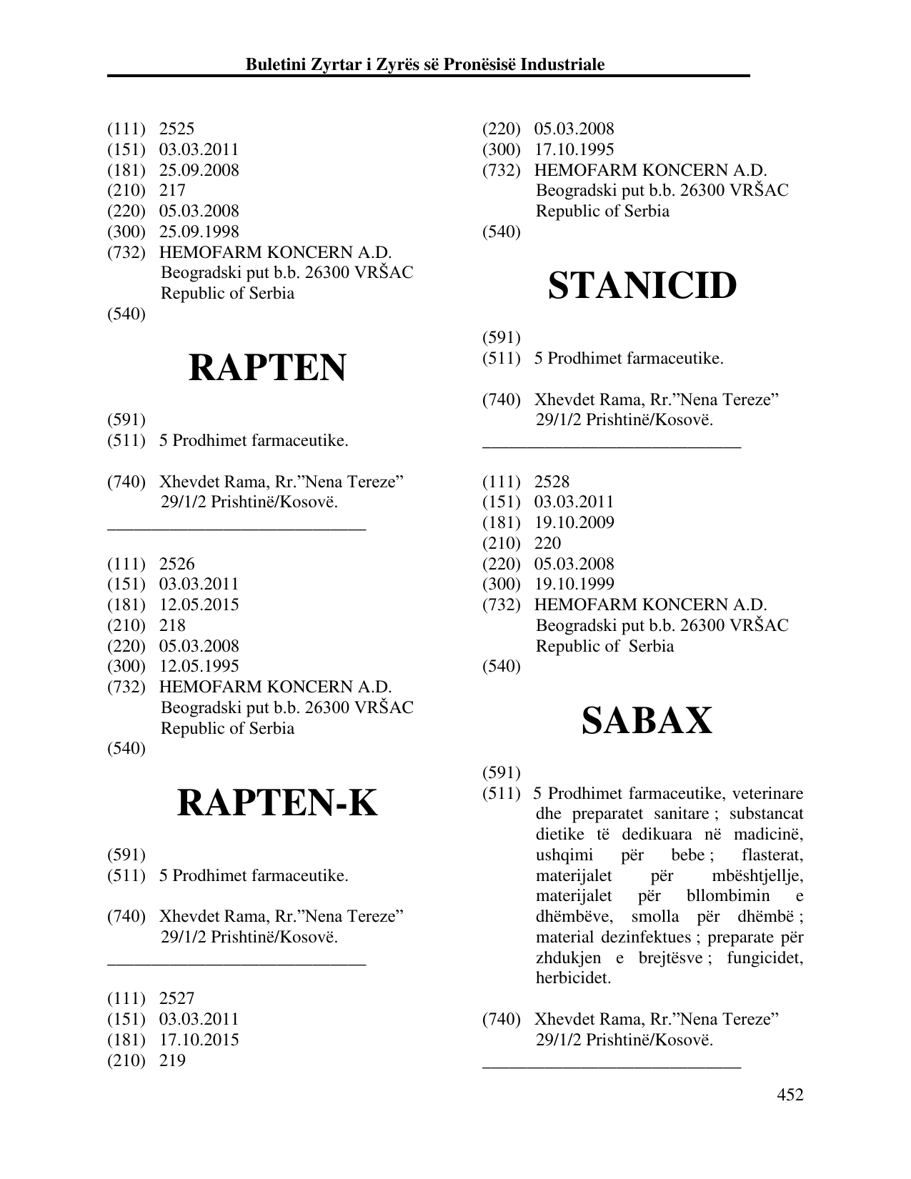 Faqja 461 e buletinit