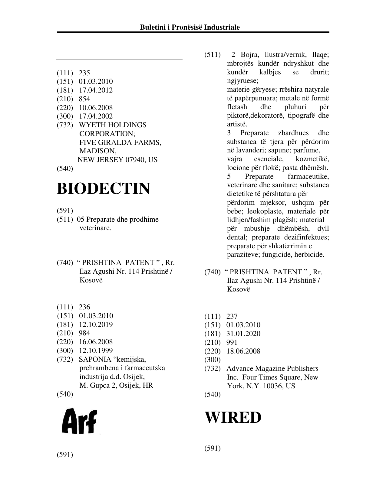 Faqja 136 e buletinit