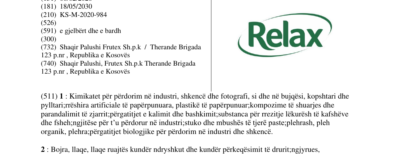 Zëri i markës Relax në buletin