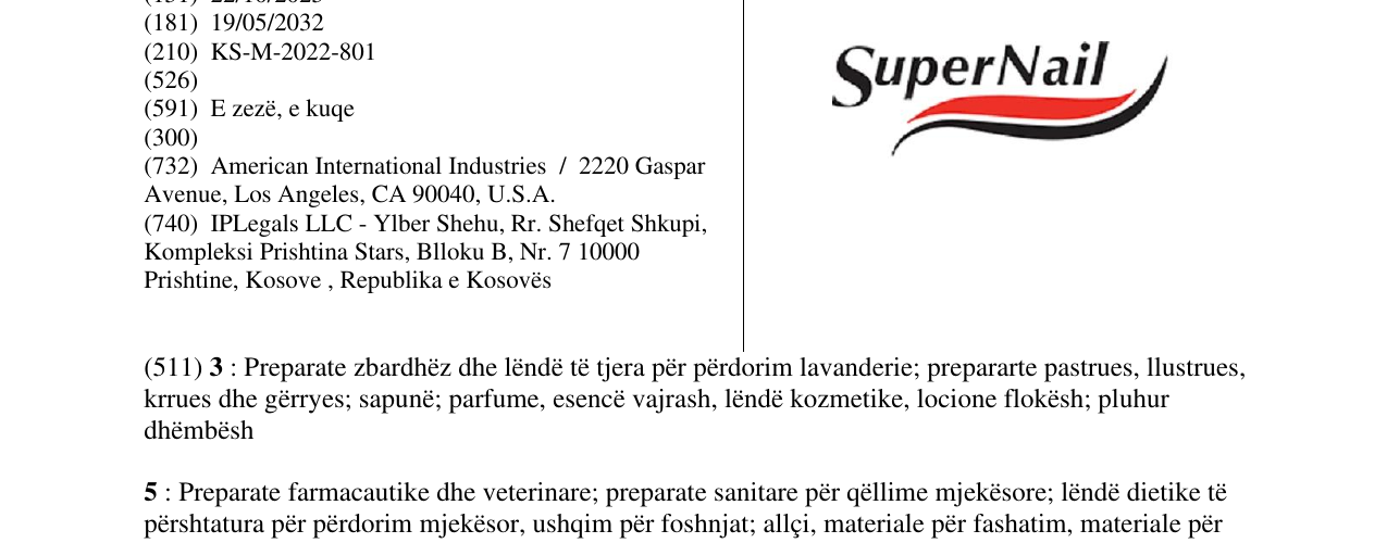 Zëri i markës Super Nail në buletin