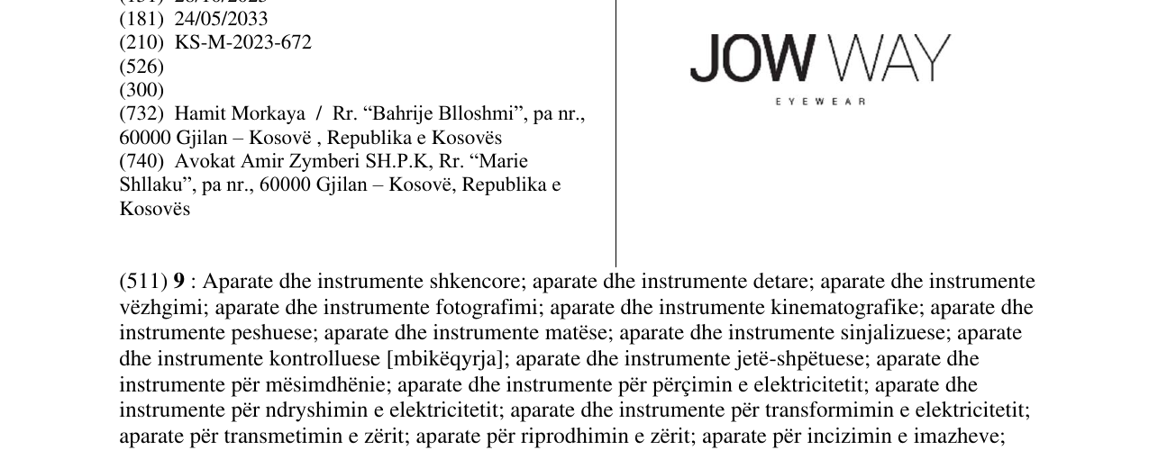 Zëri i markës JOW WAY në buletin