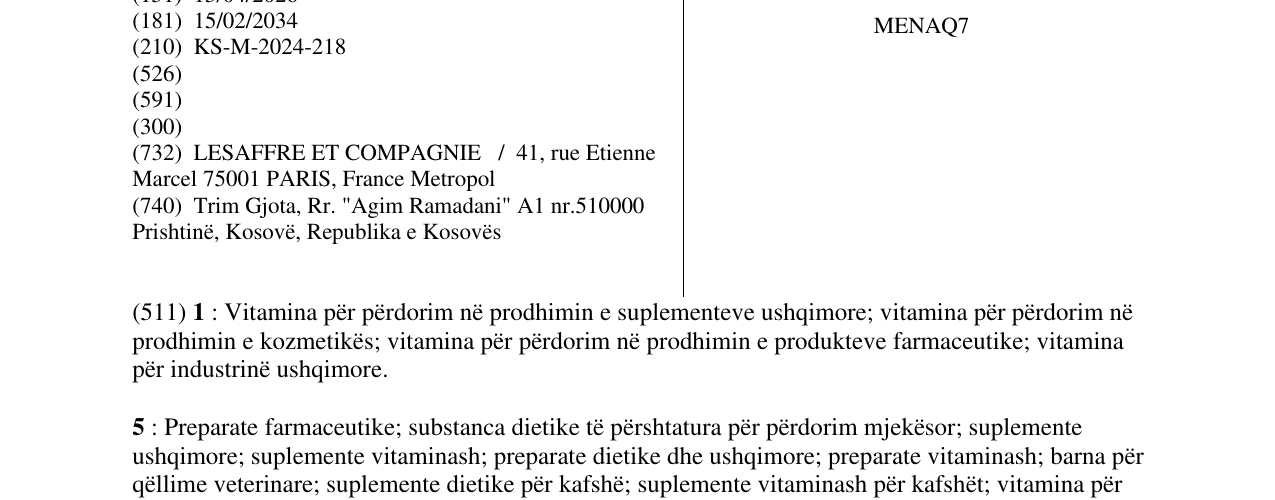 Zëri i markës MENAQ7 në buletin