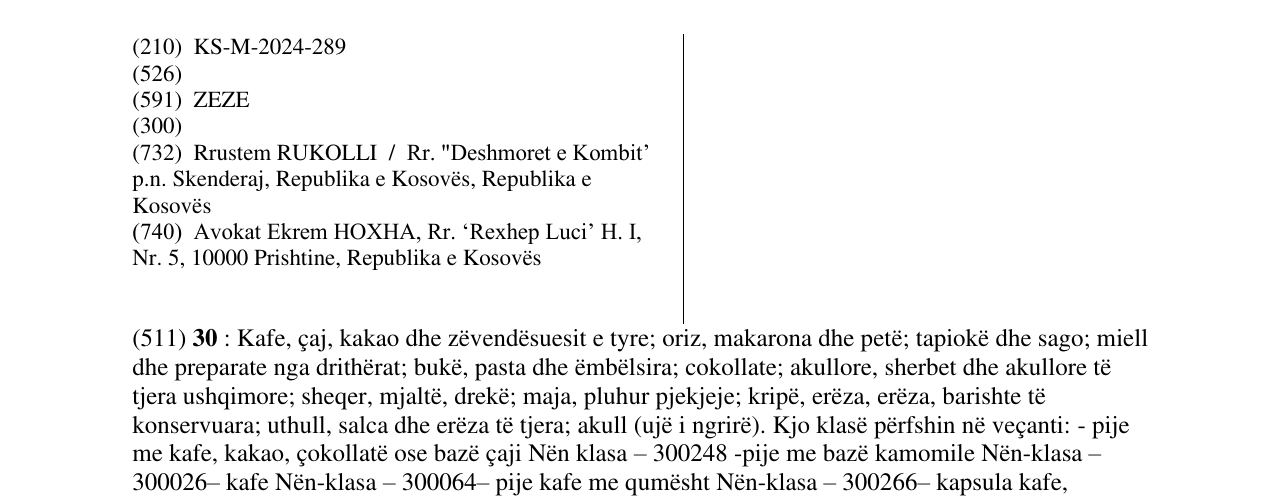 Zëri i markës PAION në buletin