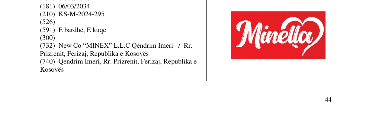 Zëri i markës Minella në buletin