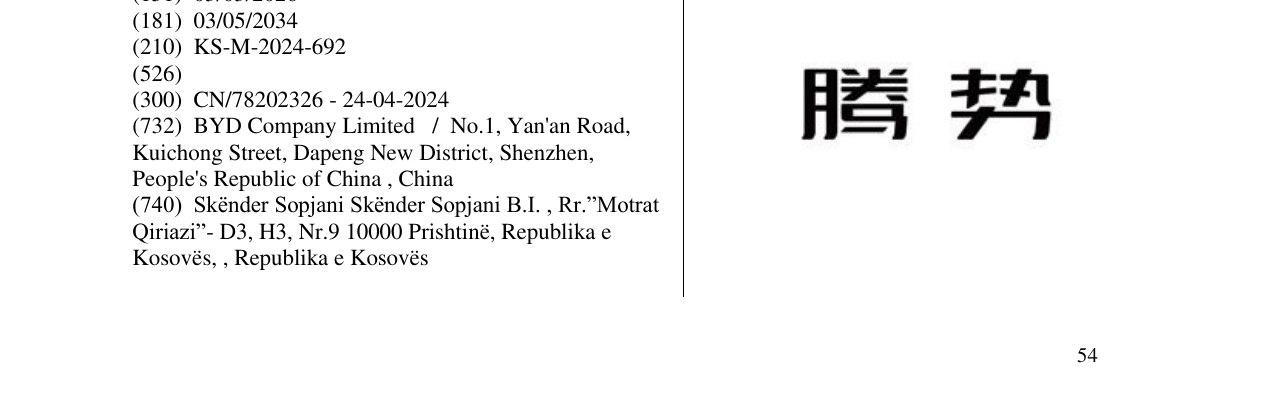 Zëri i markës BYD në buletin