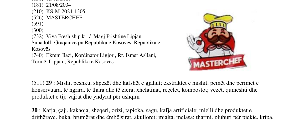 Zëri i markës MASTERCHEF në buletin