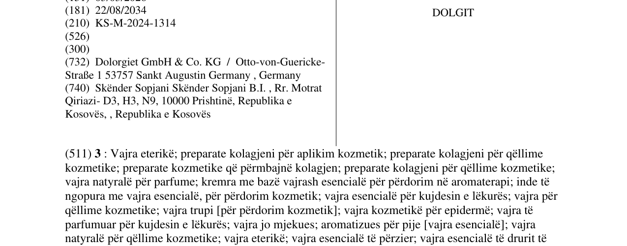 Zëri i markës DOLGIT në buletin