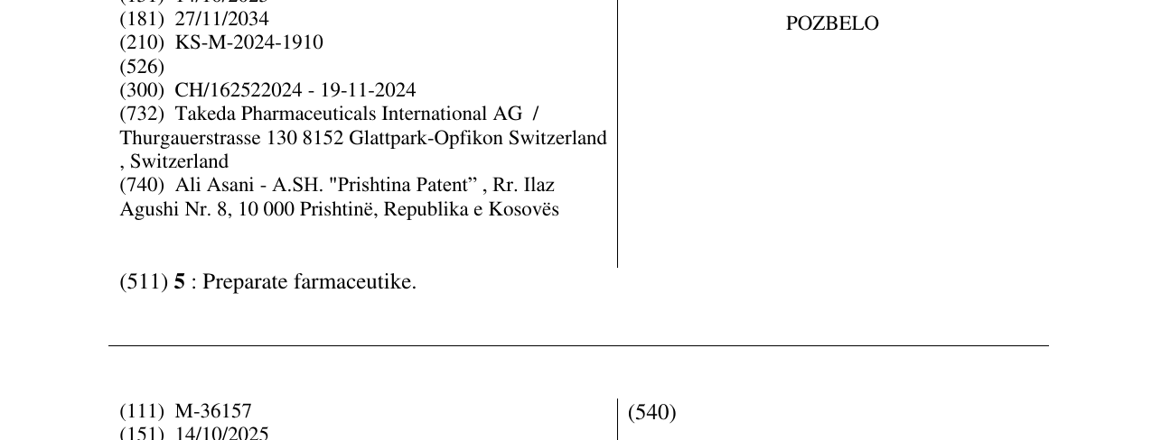 Zëri i markës POZBELO në buletin