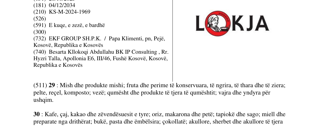 Zëri i markës LOKJA në buletin