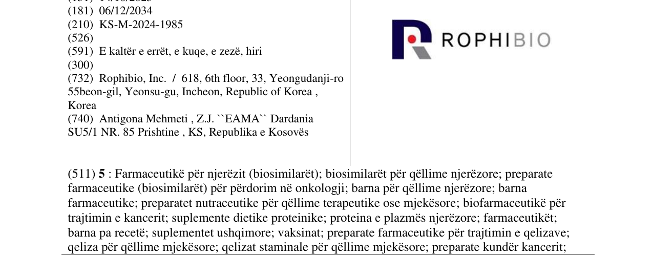 Zëri i markës ROPHIBIO në buletin