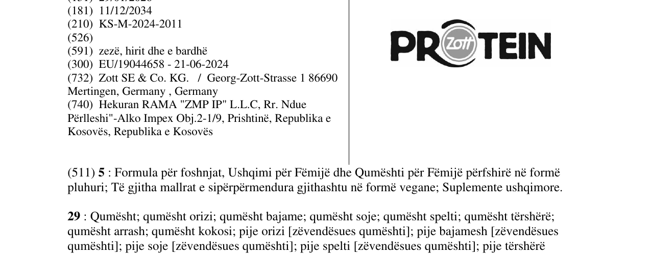 Zëri i markës PROTEIN në buletin